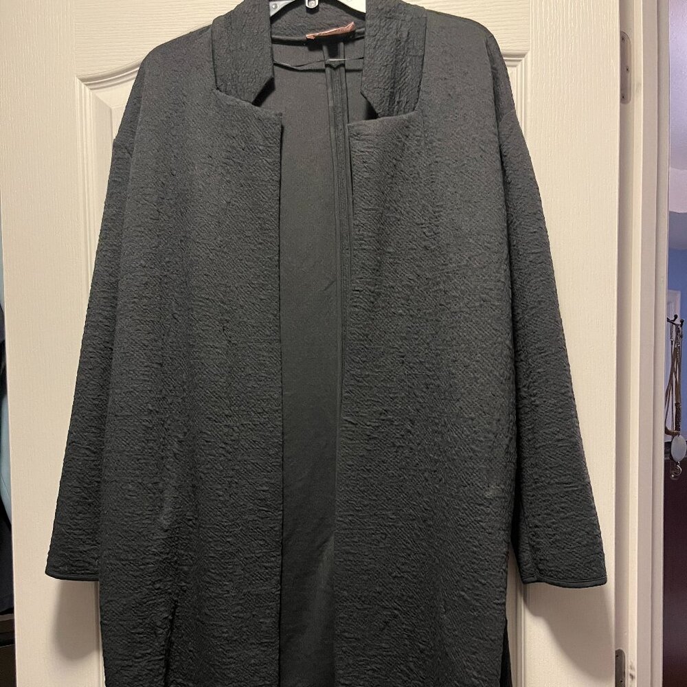 Philosophy XL long duster cardigan in dark gray